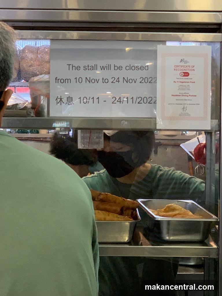 Food stall closure notice