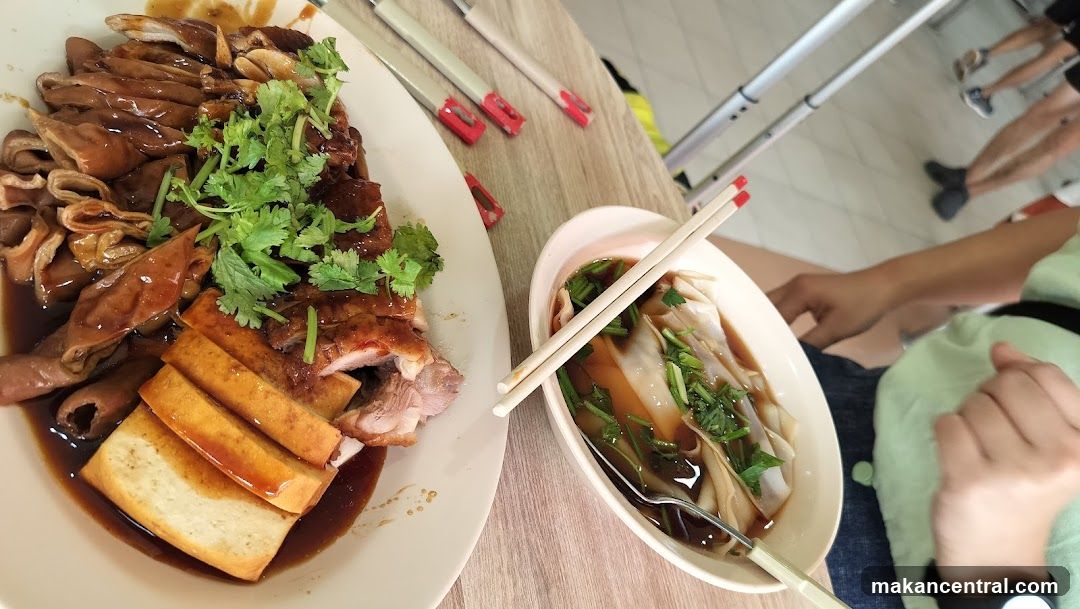 Food at a dining table