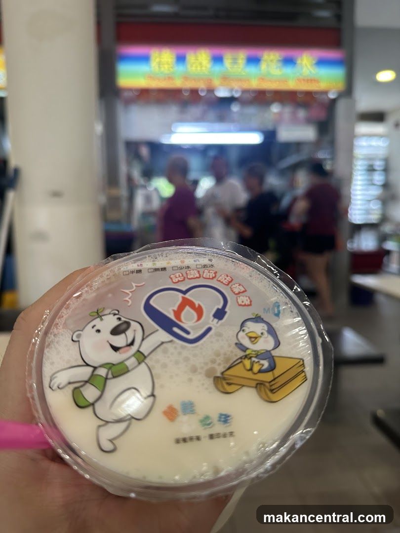 Soy milk drink with cartoon characters