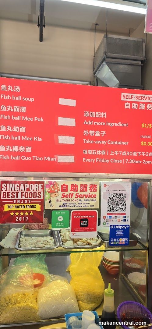Food Stall Menu and Payment Options