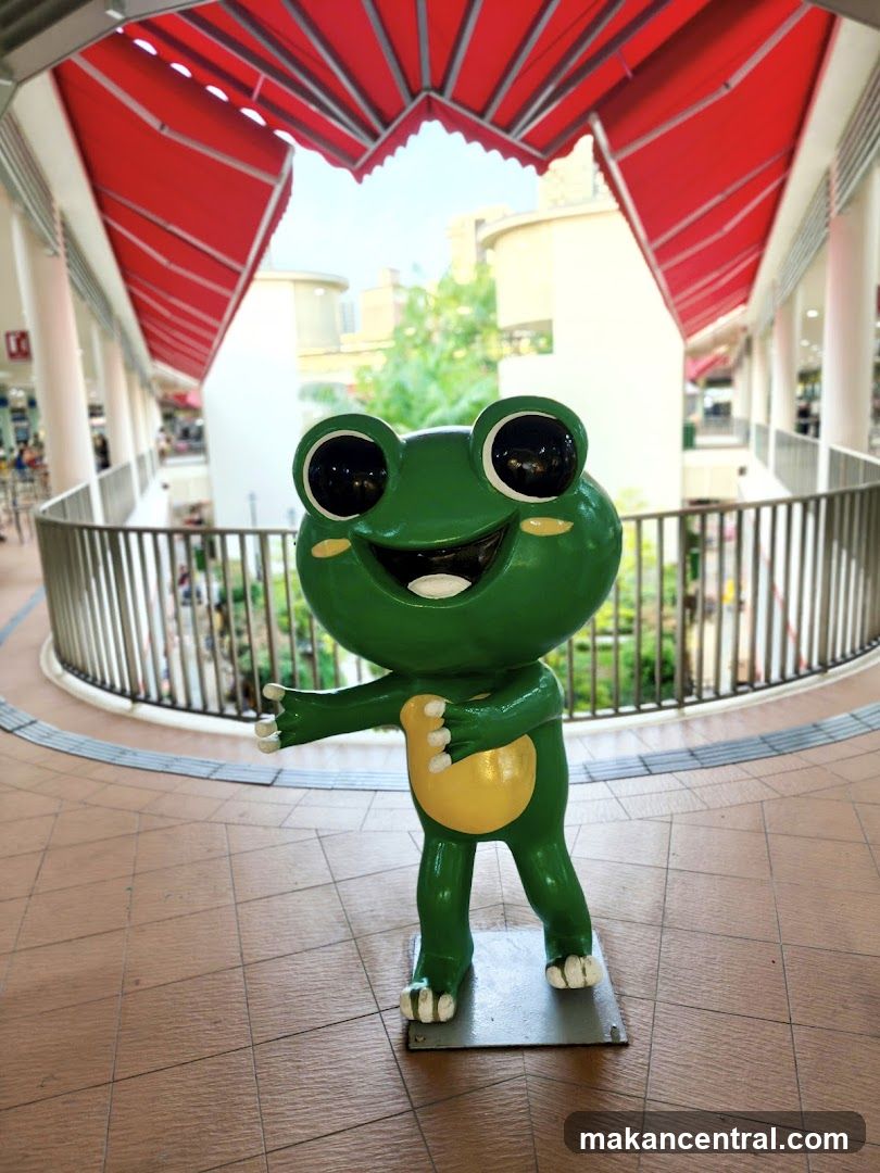 Frog mascot statue