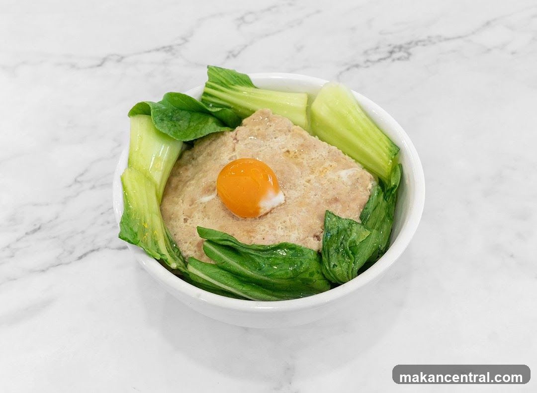 Steamed Pork Patty with Egg and Greens