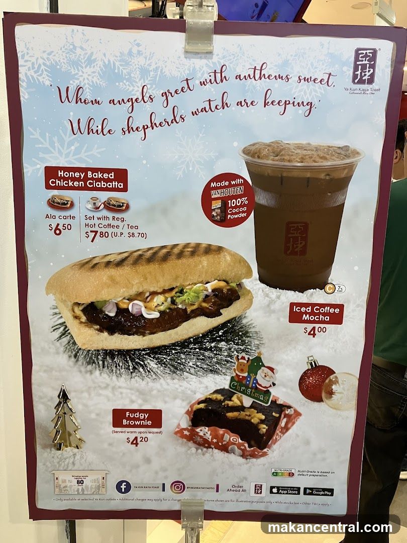 Ya Kun Kaya Toast Christmas Menu