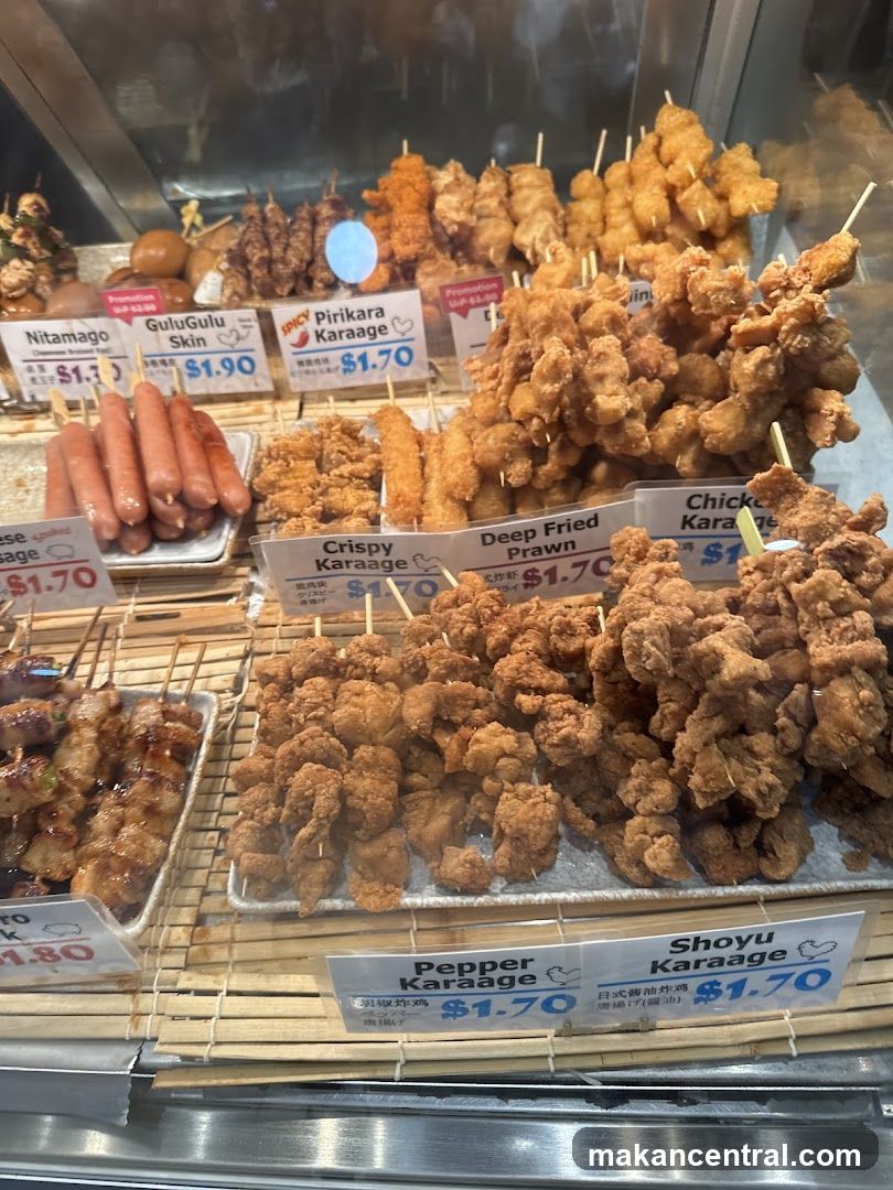 Fried Skewers and Sausages