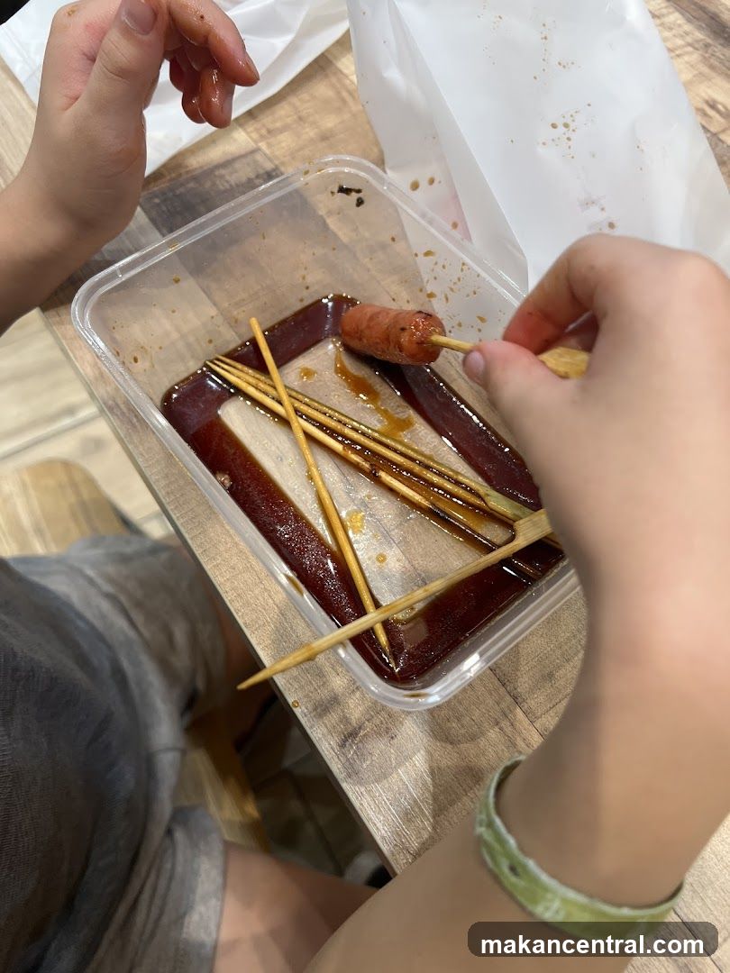 Skewered Sausage with Sauce