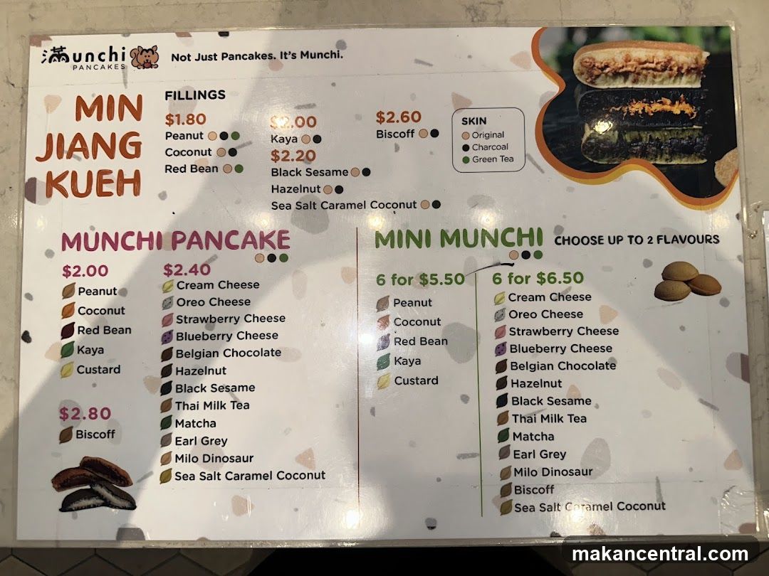 Munchi Pancakes Menu