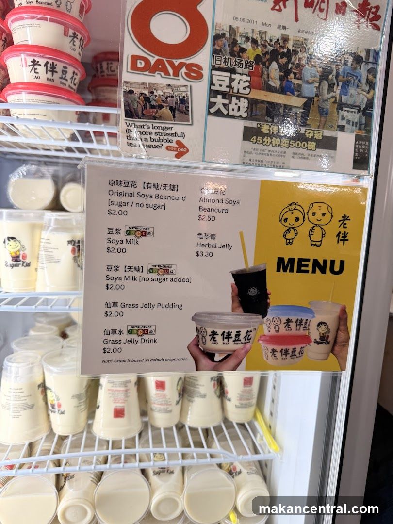Menu and Products in Refrigerator
