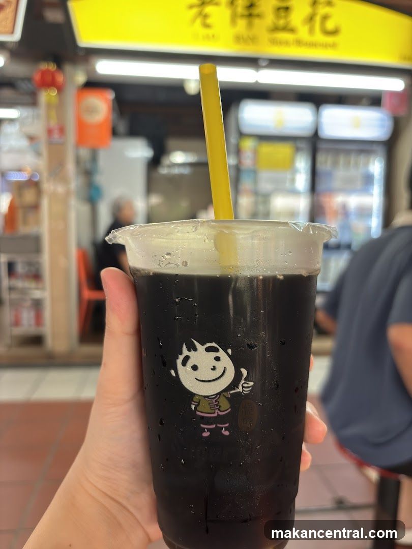 Black Drink with Cartoon Logo