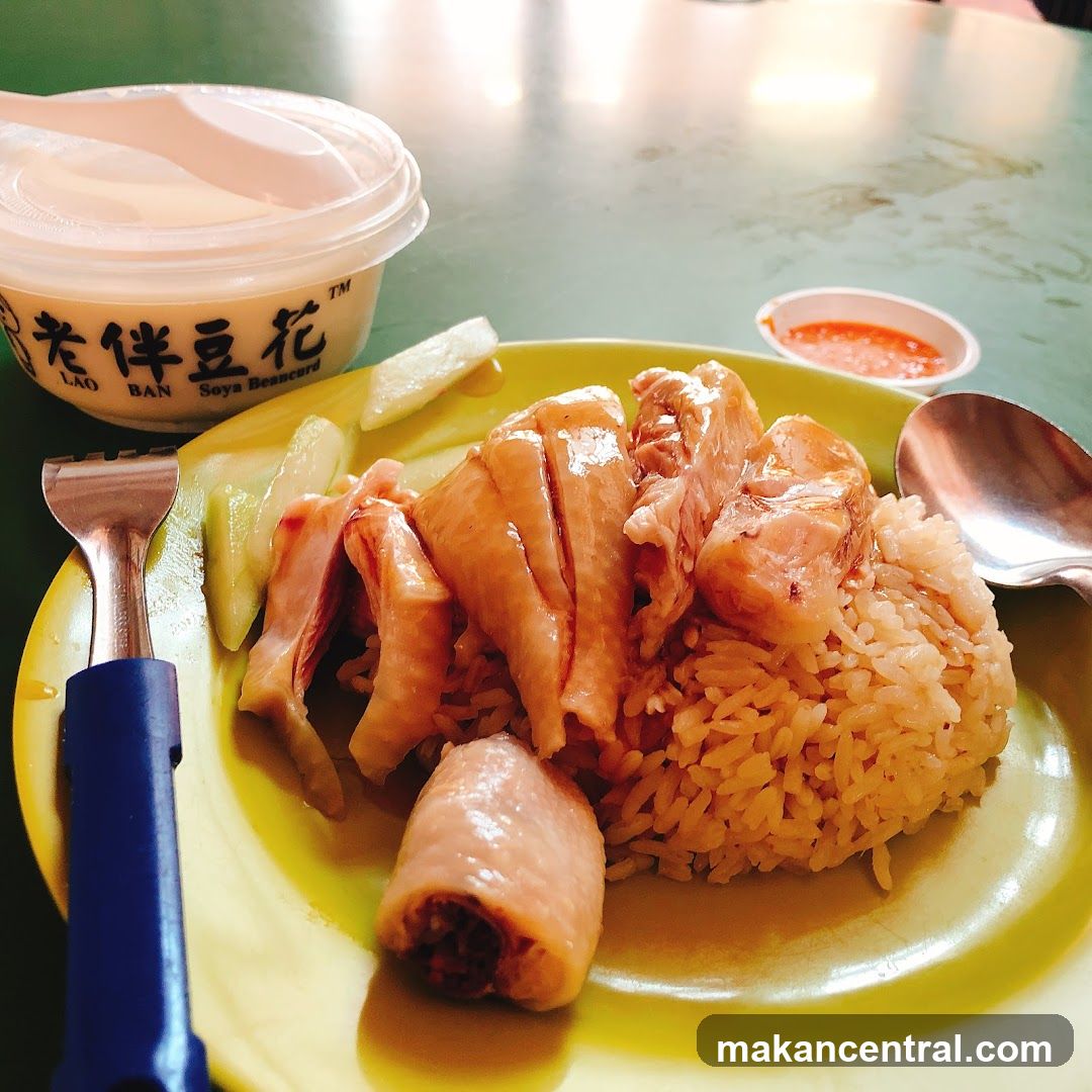 Hainanese Chicken Rice with Soy Beancurd
