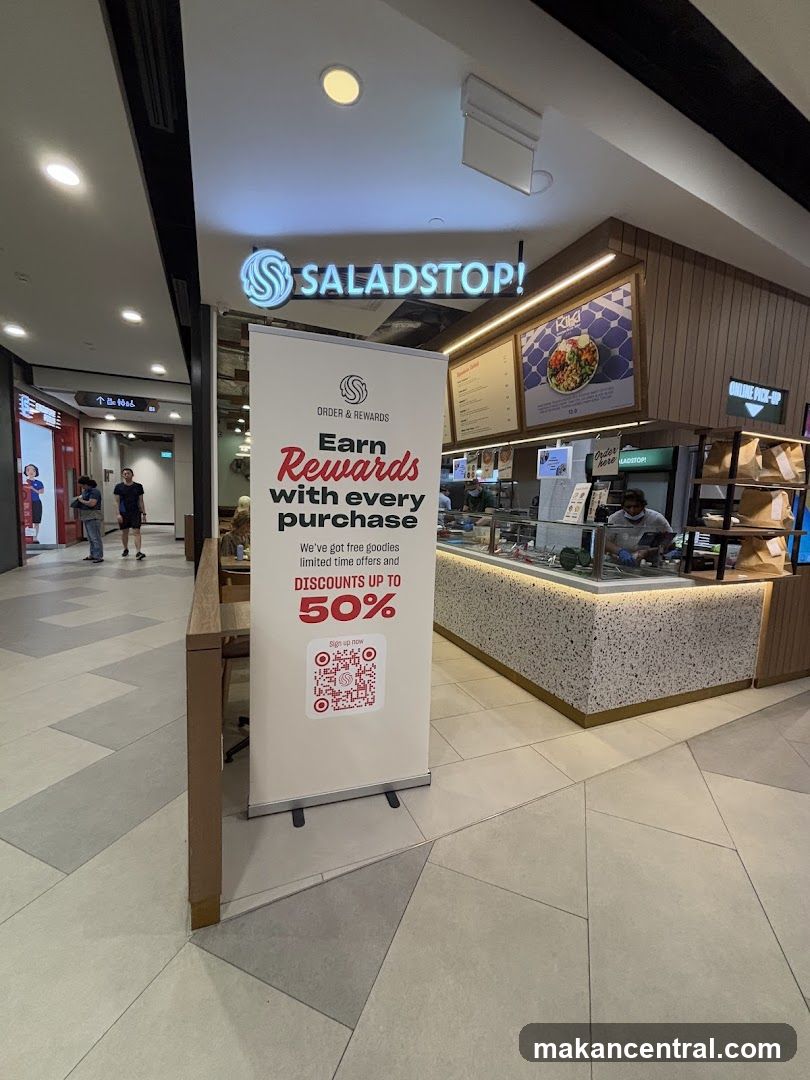 Saladstop! Storefront with Promotional Banner