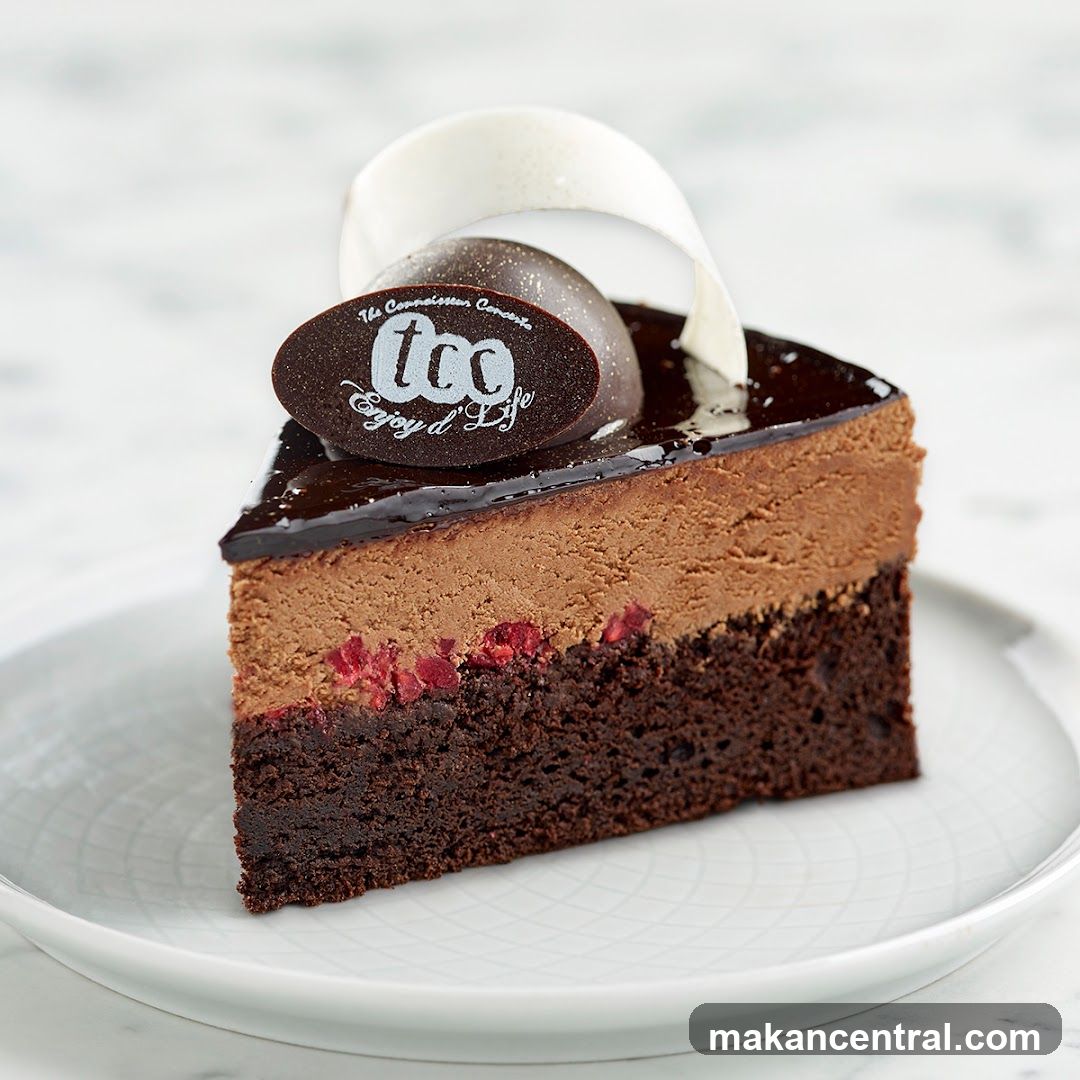 Chocolate Raspberry Mousse Cake Slice