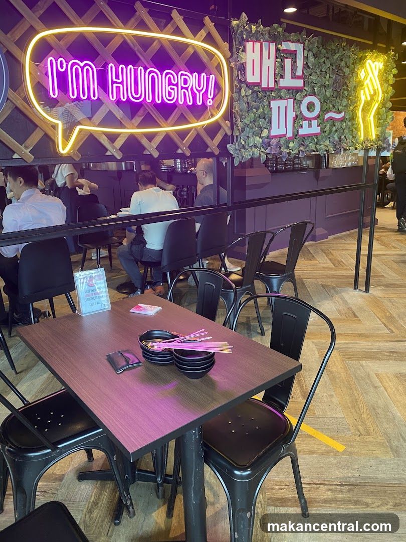 Restaurant Interior with Neon Signage