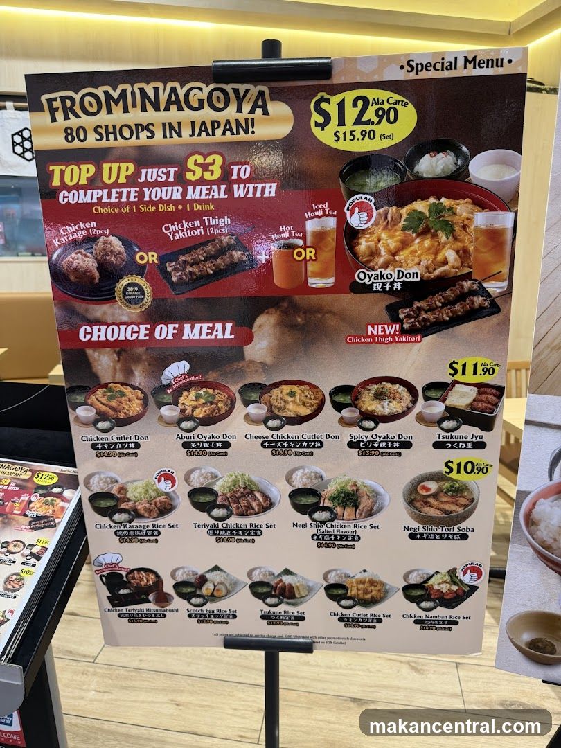 FROM NAGOYA Special Menu
