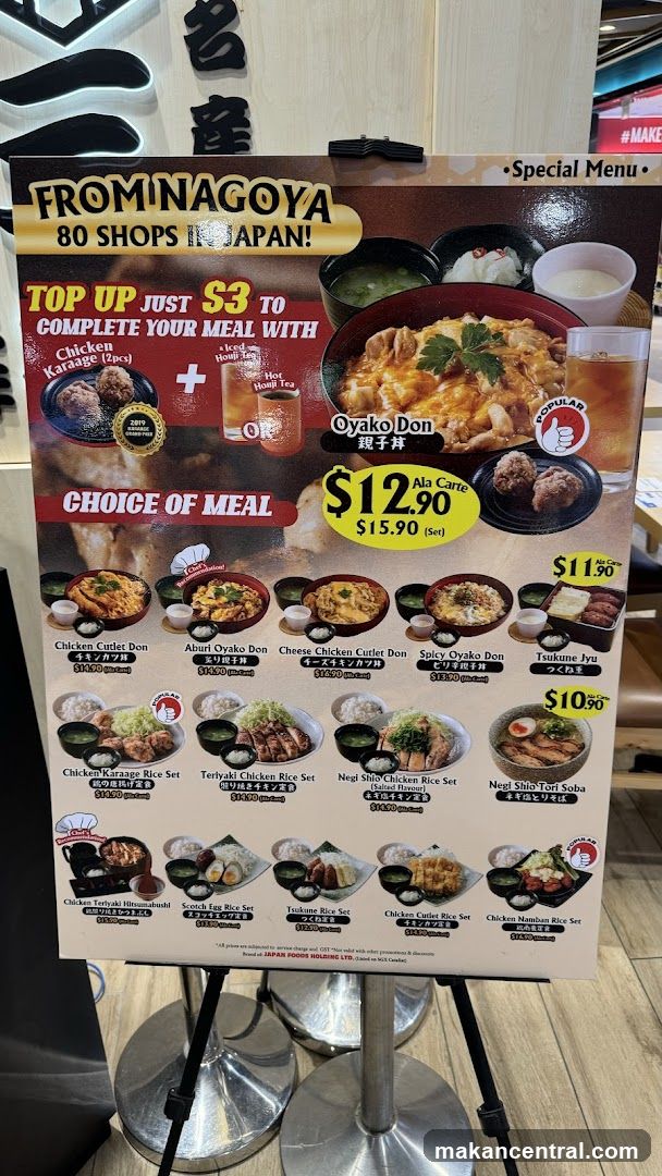 FROM NAGOYA Special Menu