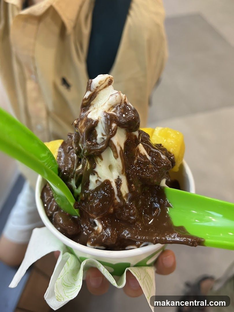 Soft Serve Ice Cream with Chocolate Sauce