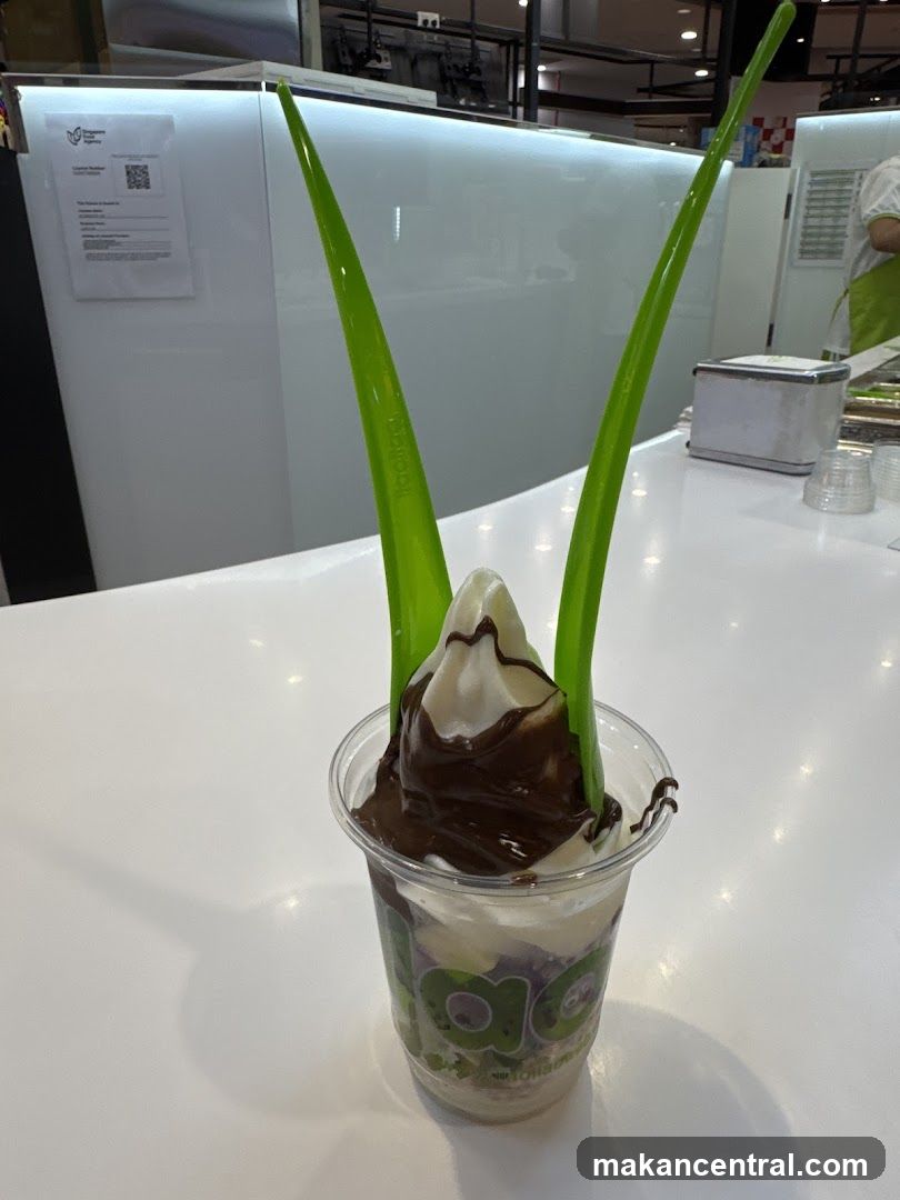 Frozen Yogurt with Chocolate Drizzle