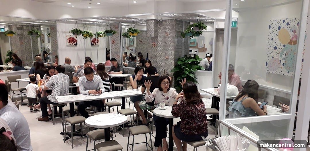 Interior of a busy cafe