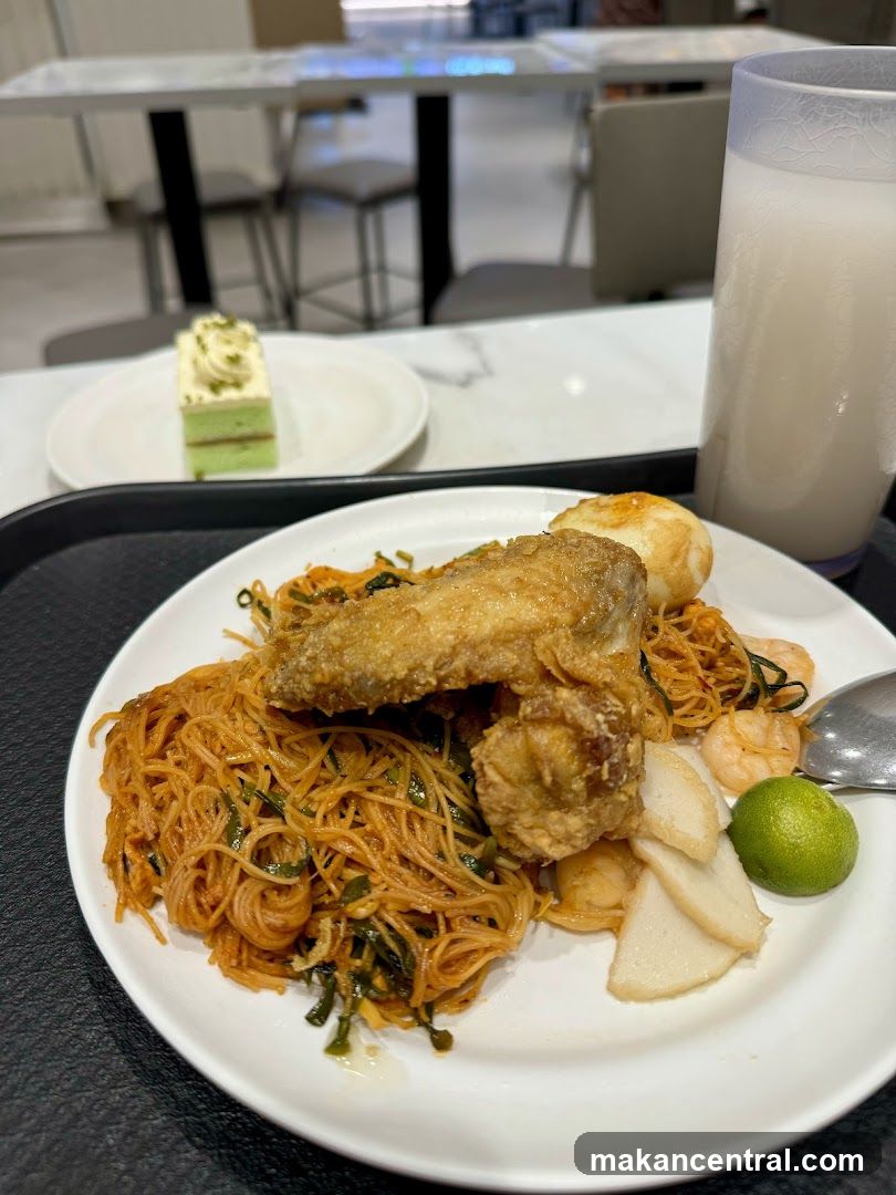 Meal with Fried Chicken and Noodles