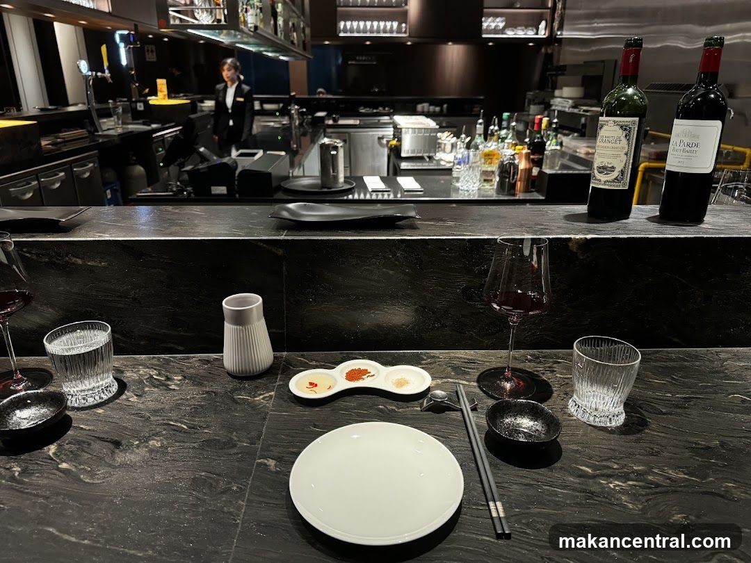 Restaurant Counter with Wine and Place Setting