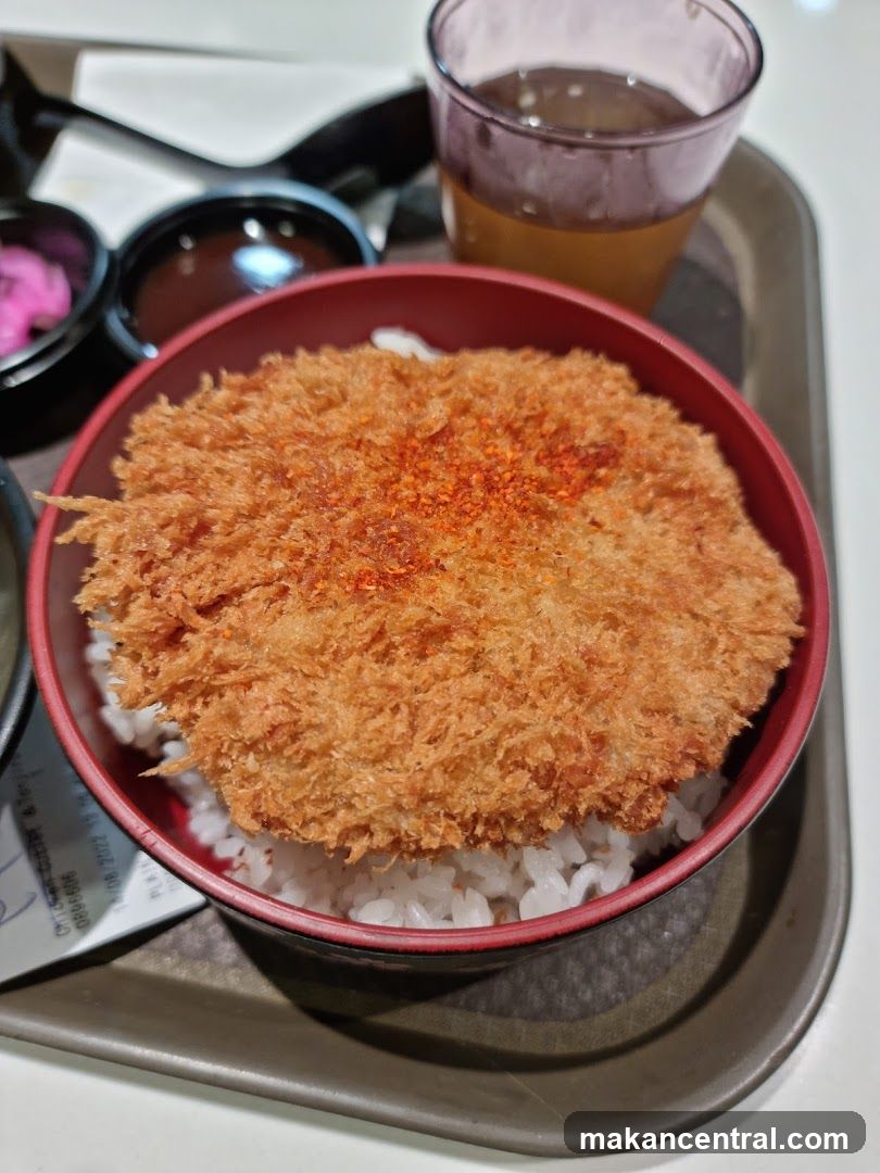 Katsu Don with Pickles and Drink