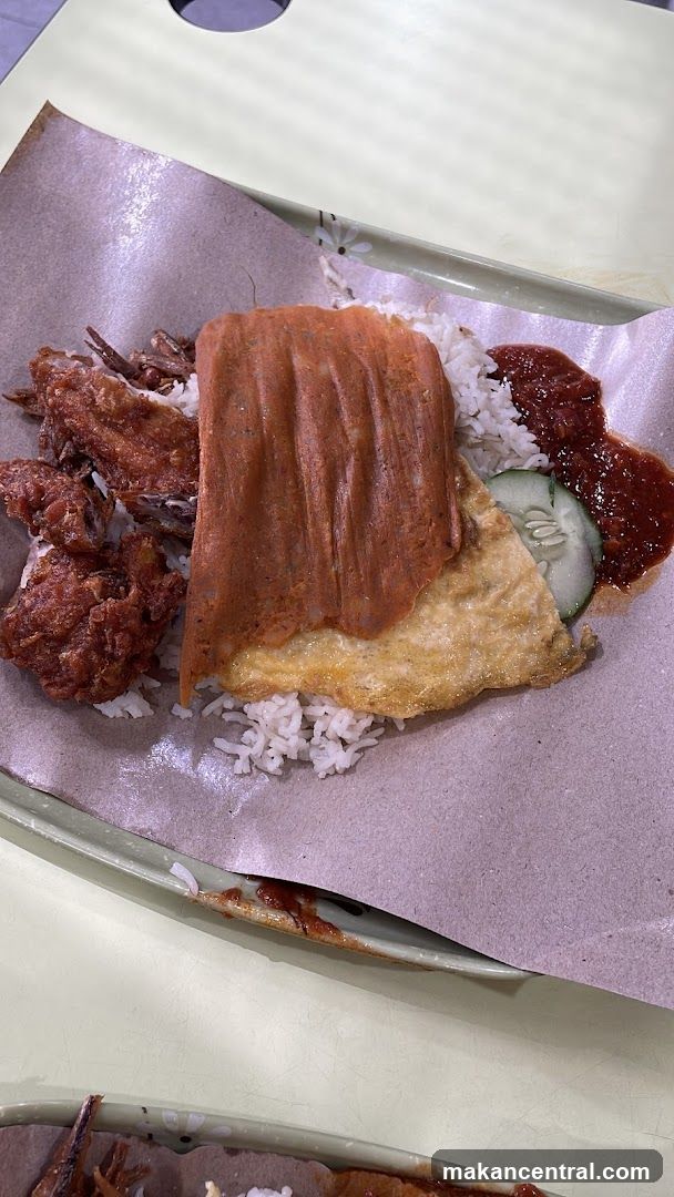 Nasi Lemak with Fried Chicken