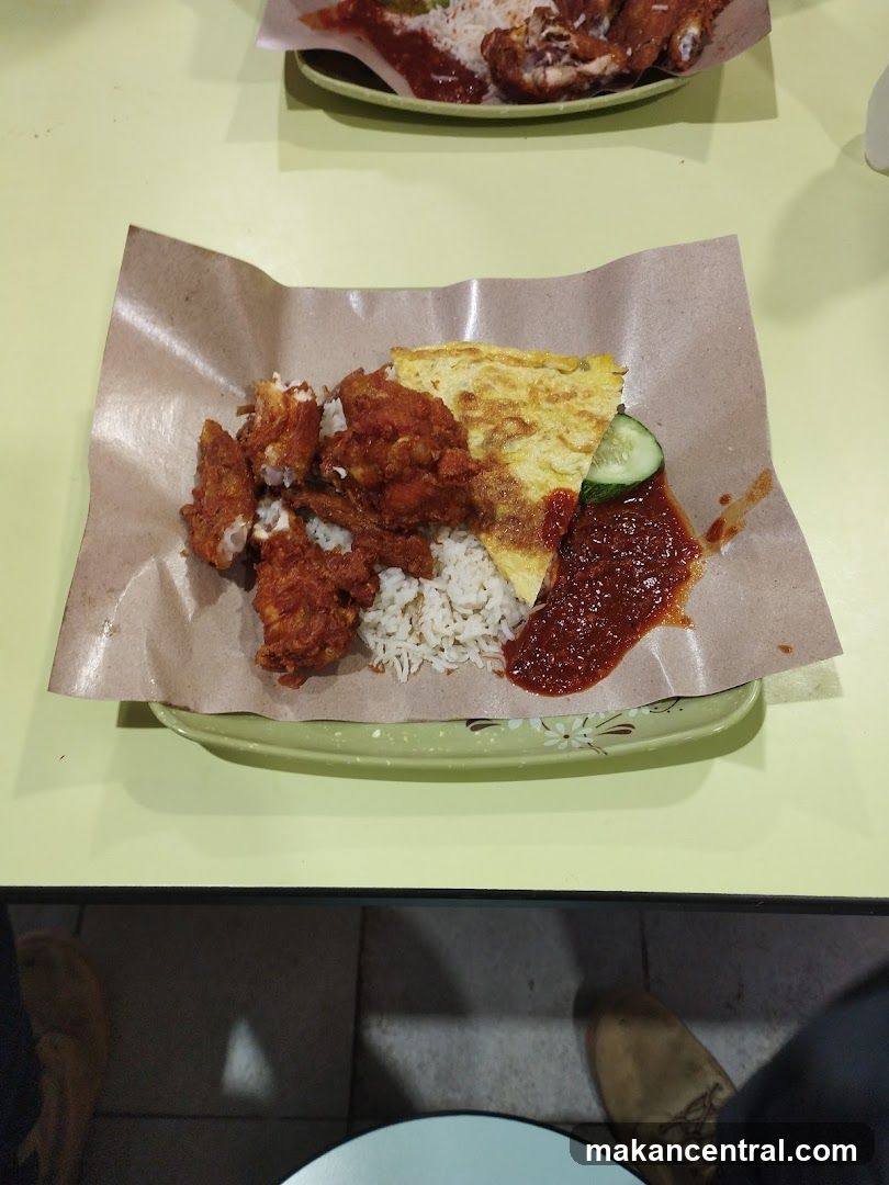 Nasi Lemak with Fried Chicken