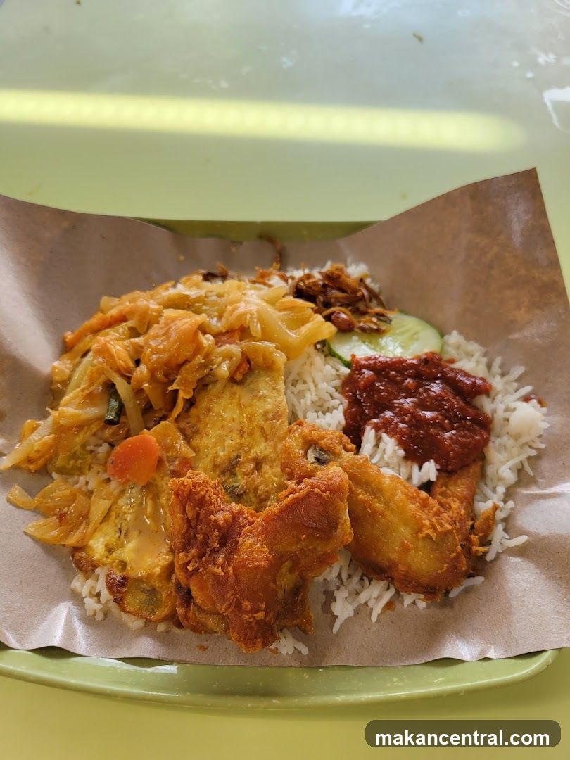Nasi Lemak with Fried Chicken