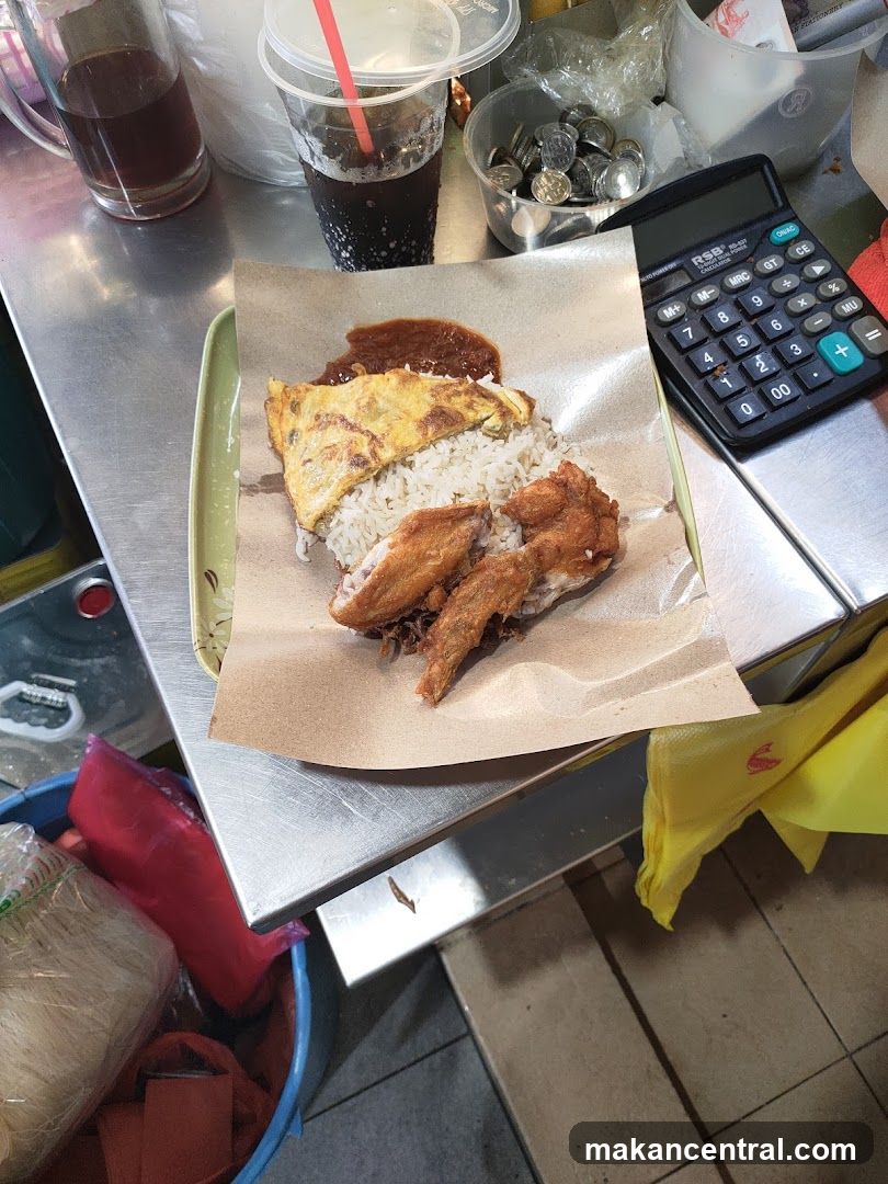 Nasi Lemak with Fried Chicken