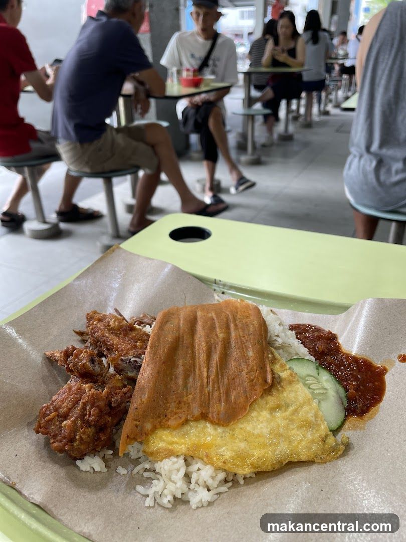 Nasi Lemak with Fried Chicken
