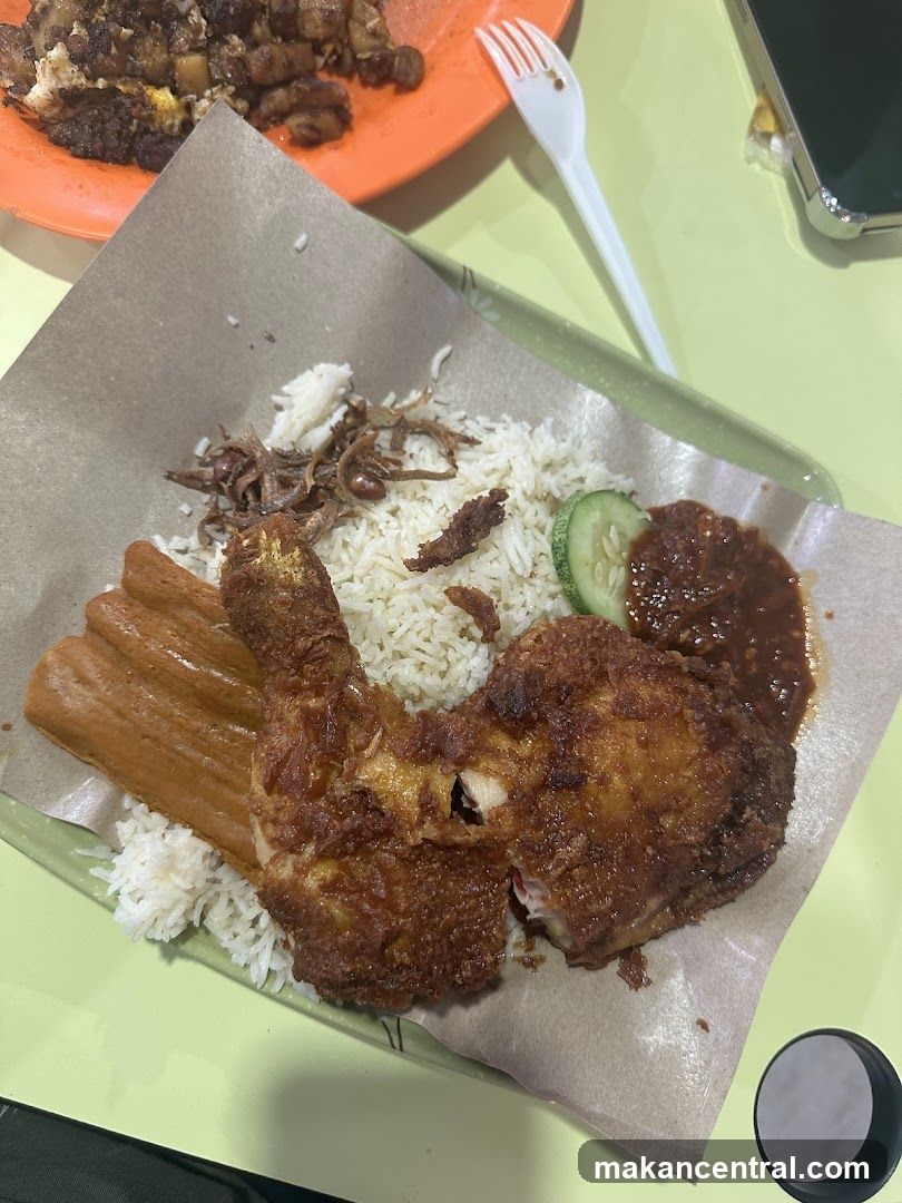 Nasi Lemak with Fried Chicken