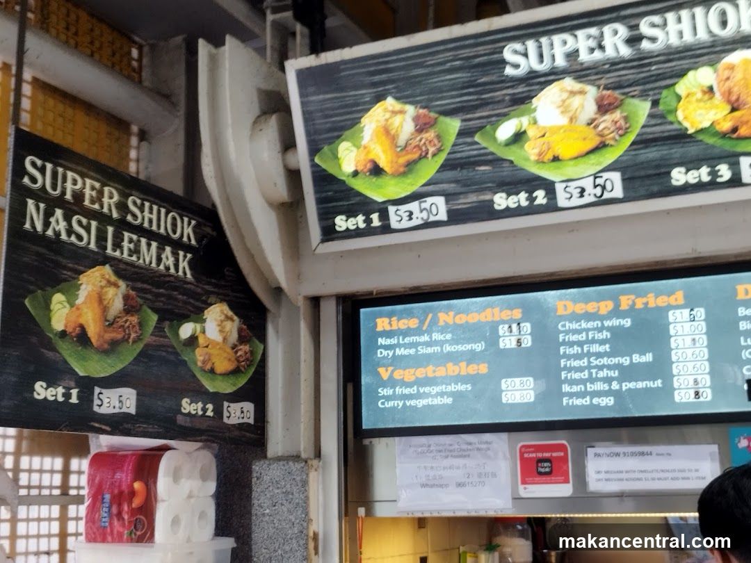 Super Shiok Nasi Lemak Menu