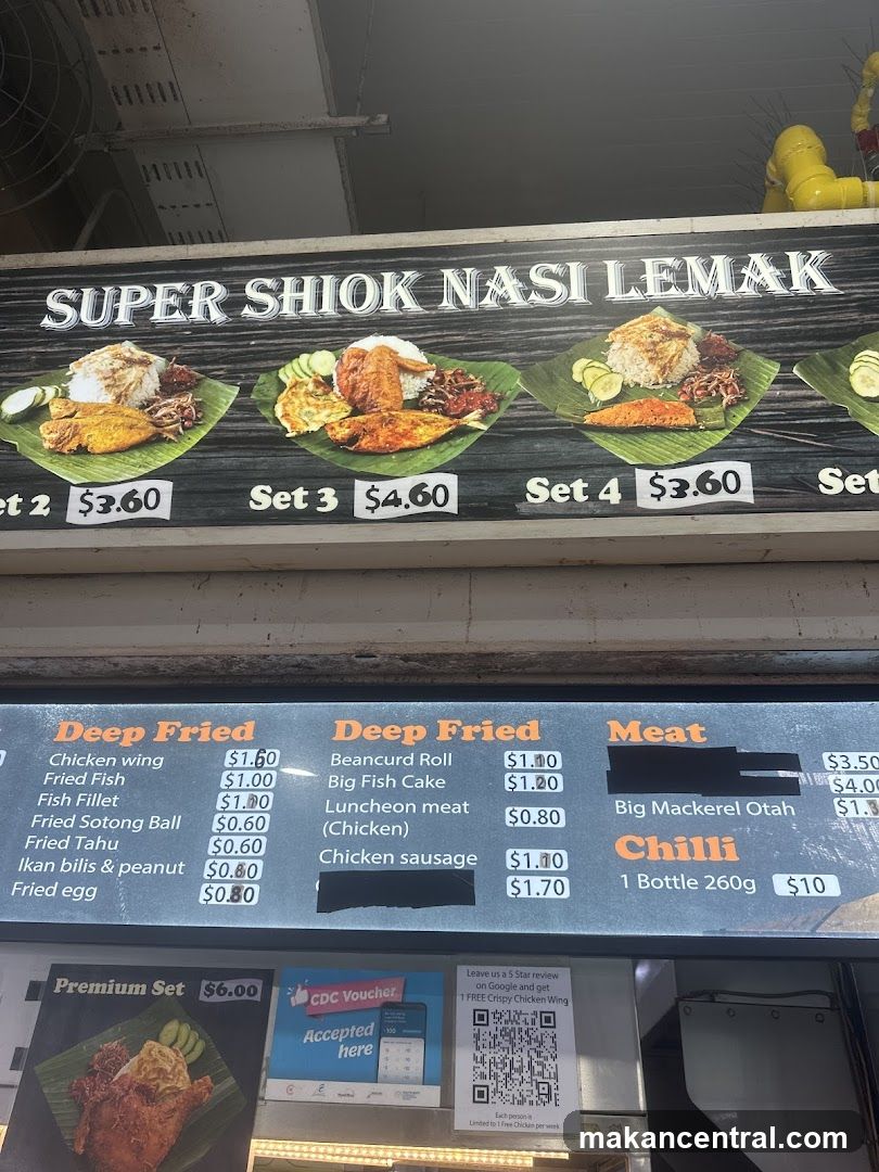 SUPER SHIOK NASI LEMAK Menu