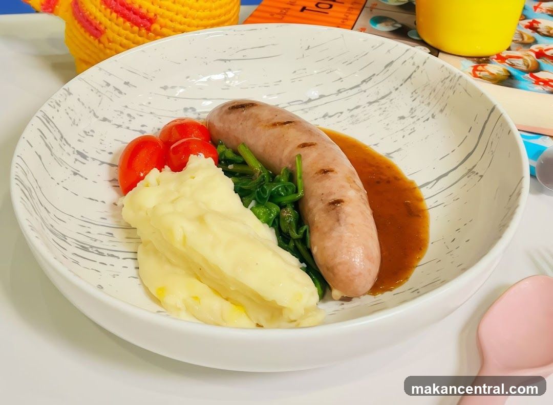 Sausage with Mashed Potatoes and Greens