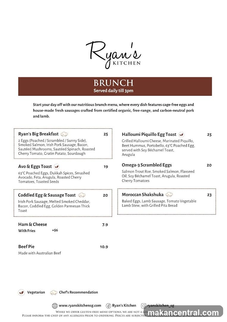 Ryan's Kitchen Brunch Menu