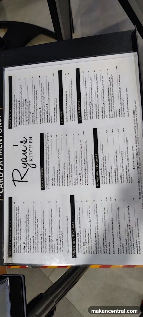 Ryan's Kitchen Menu