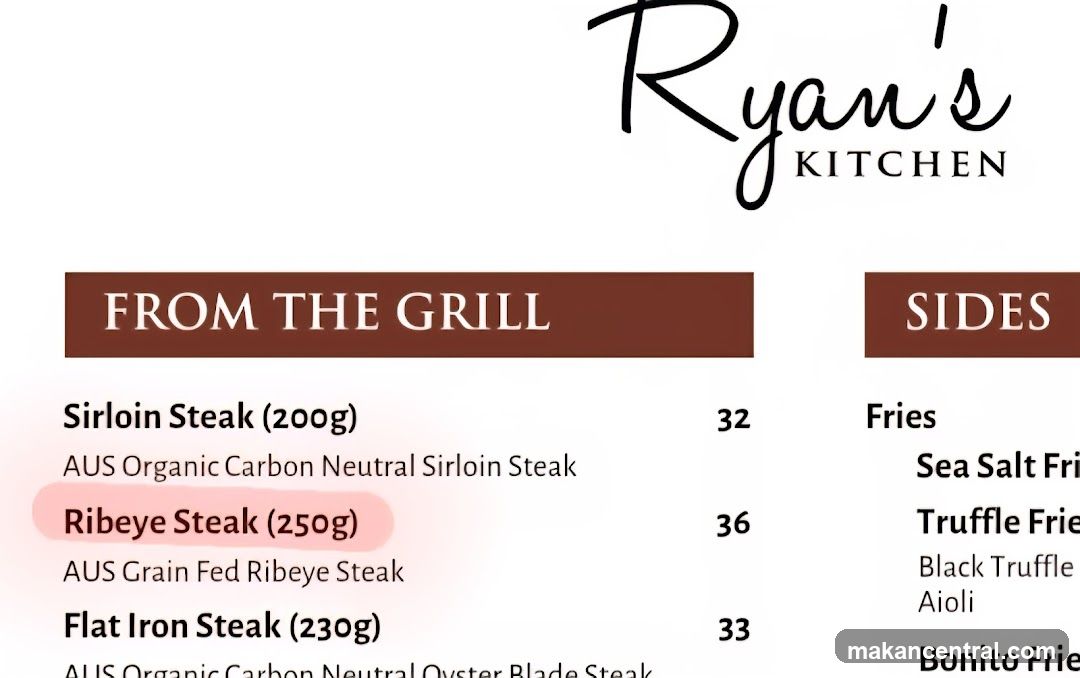 Ryan's Kitchen Menu