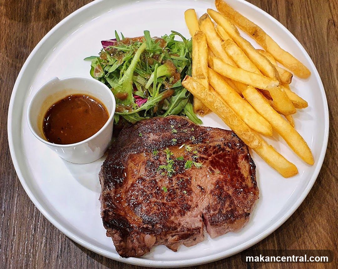 Steak with Fries and Salad