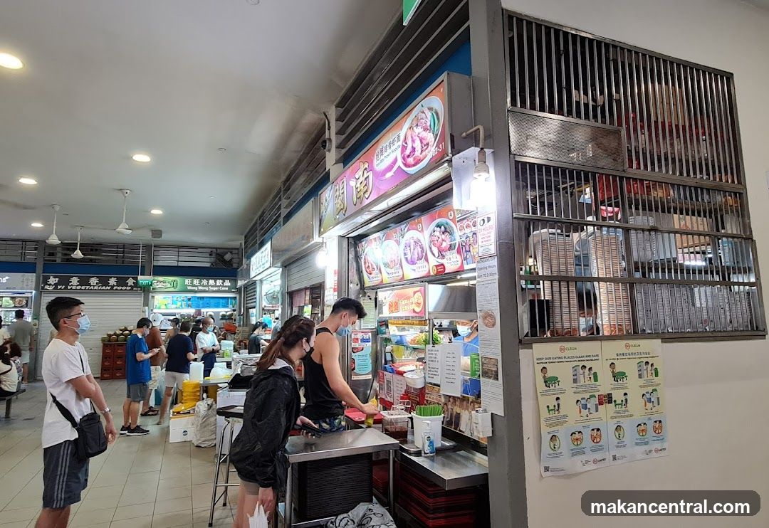 Food stall with customers