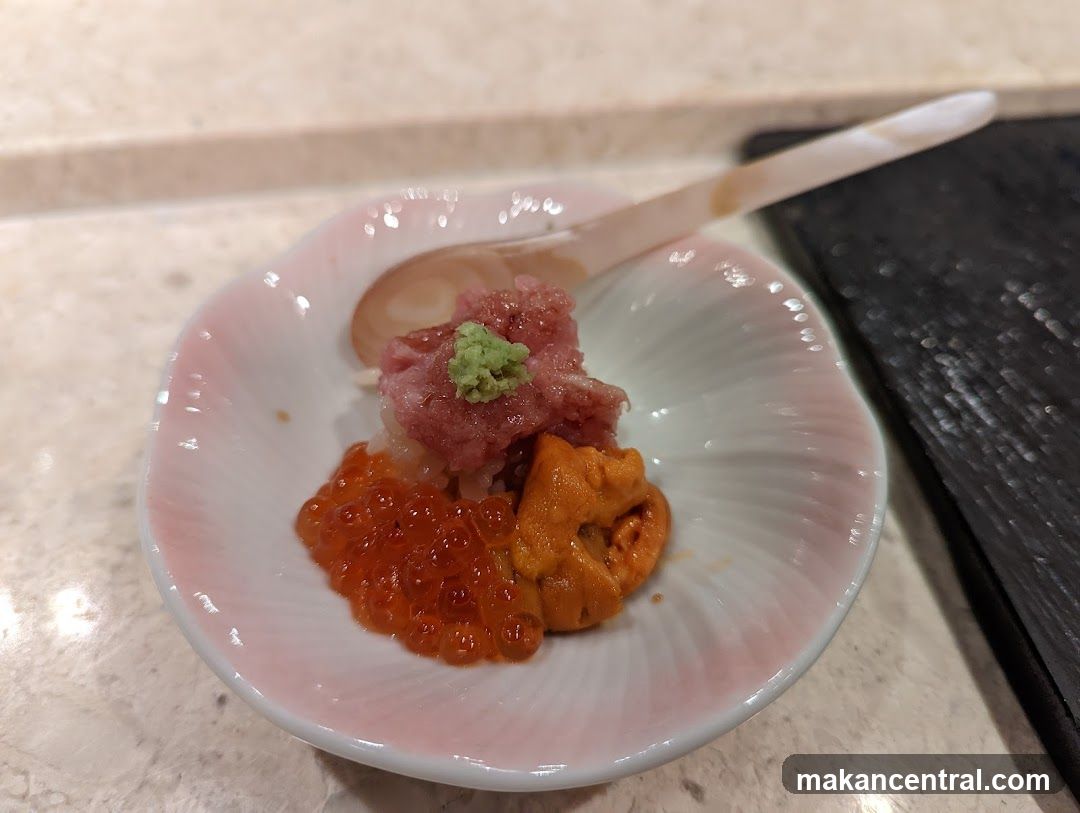 Tuna, Ikura, and Uni Appetizer