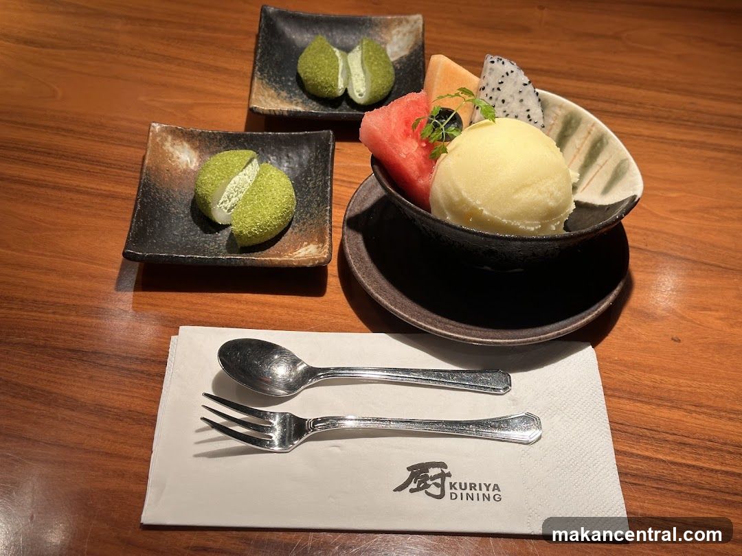 Dessert with Fruit and Ice Cream