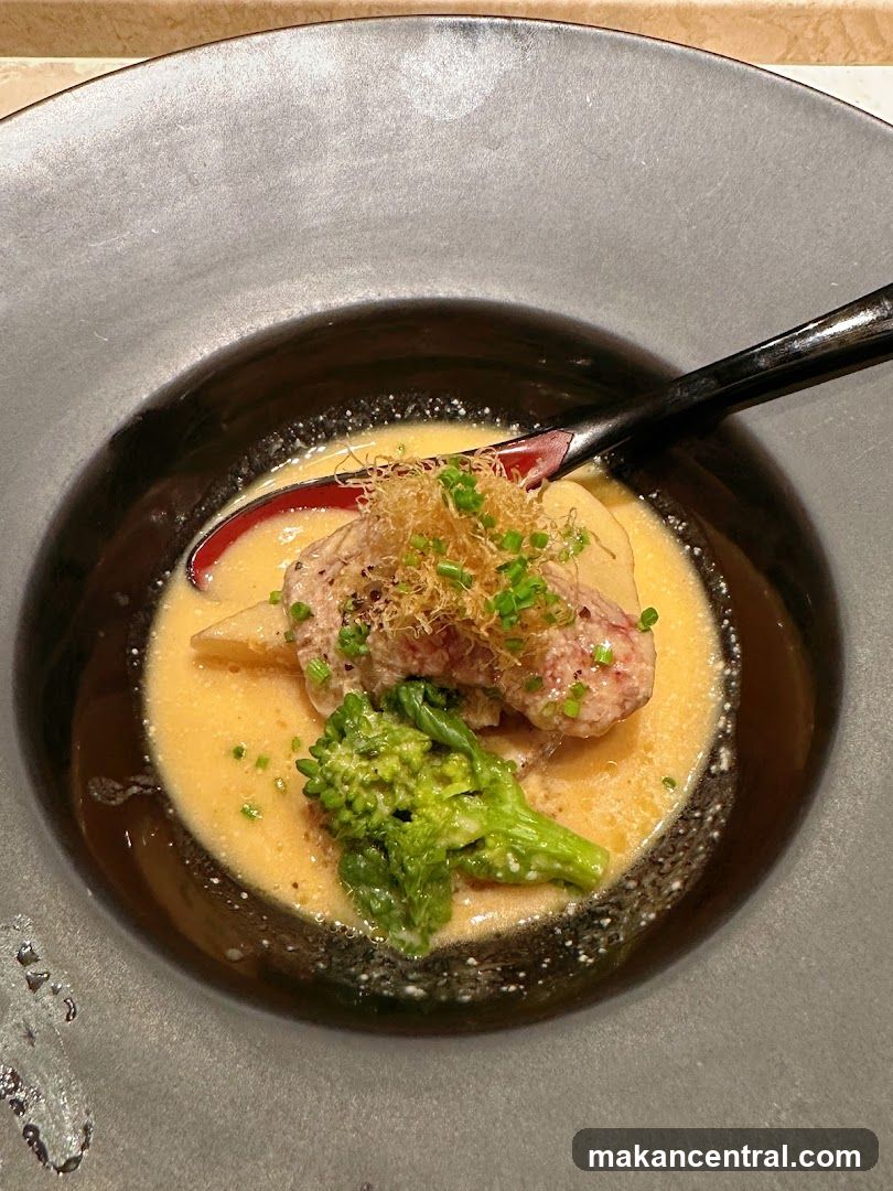Gourmet Dish with Meat and Broccoli