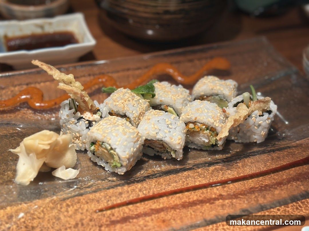 Sushi Rolls with Sauce and Ginger