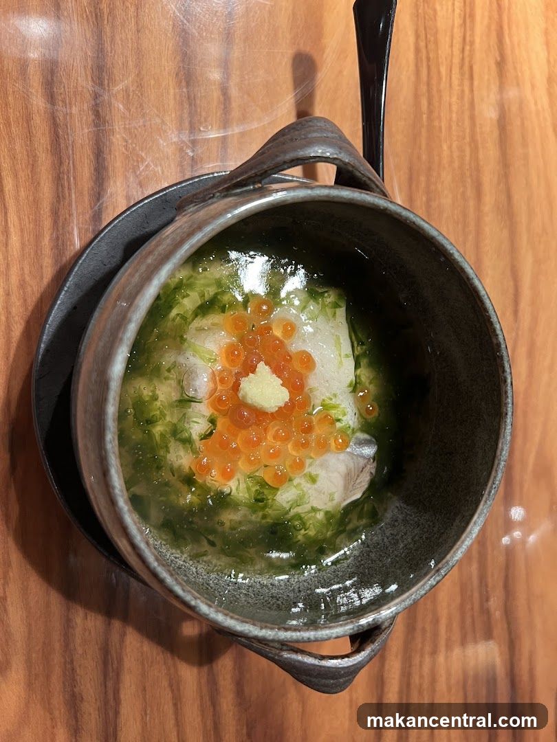Steamed Dish with Roe and Greens