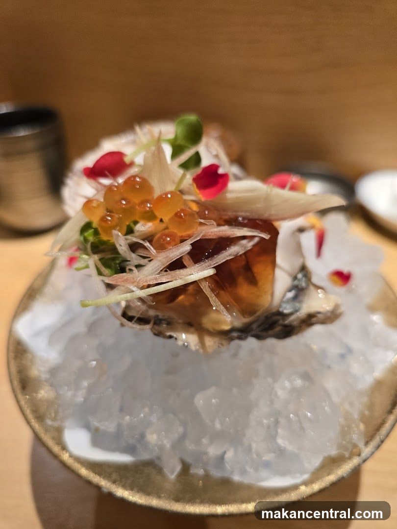Oyster with Roe and Garnish