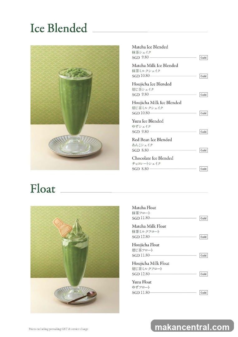 Ice Blended and Float Menu