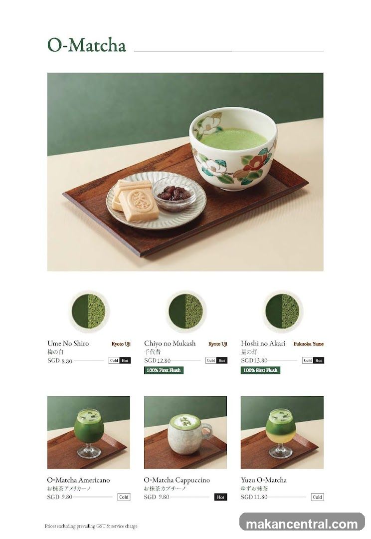 O-Matcha Menu