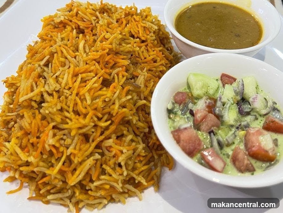 Biryani with Raita and Curry