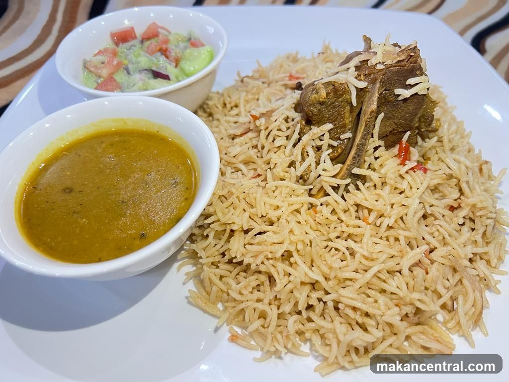 Lamb Biryani with Raita and Curry