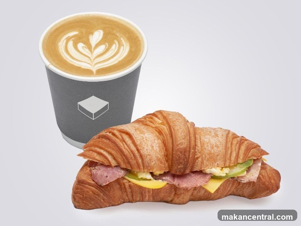 Coffee and Croissant Sandwich