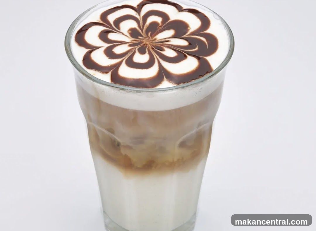 Iced Latte with Chocolate Drizzle